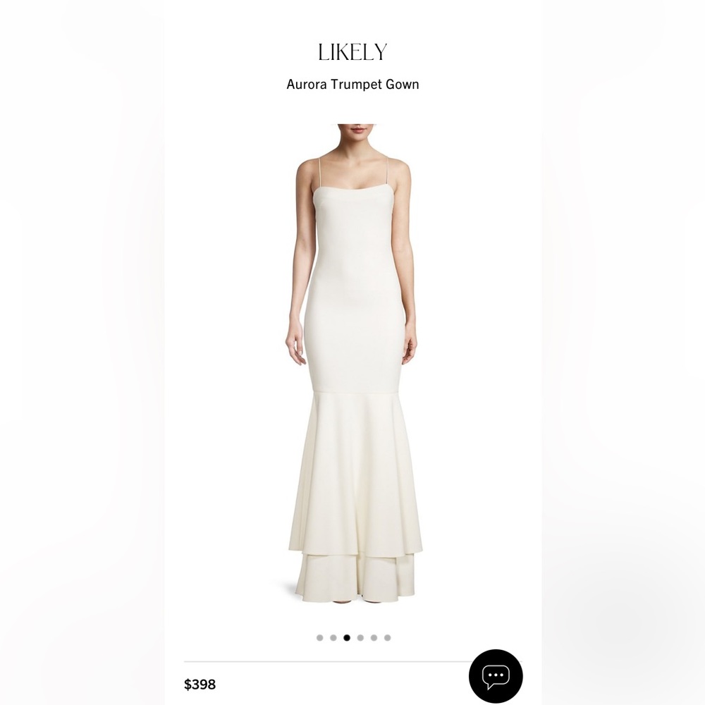 NWT LIKELY aurora trumpet gown white size 4